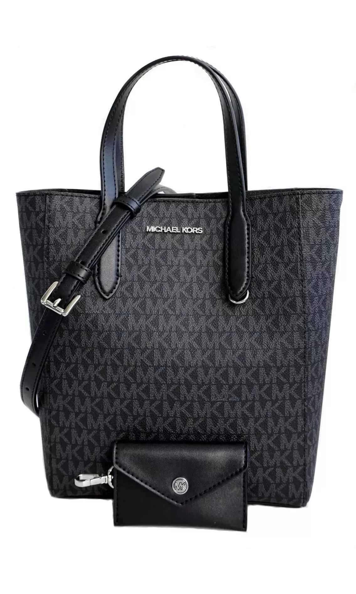 Michael Kors Women’s Black Print Handbag – Shoulder Strap, Button Closure & Inside Pocket | Fall/Winter Edition