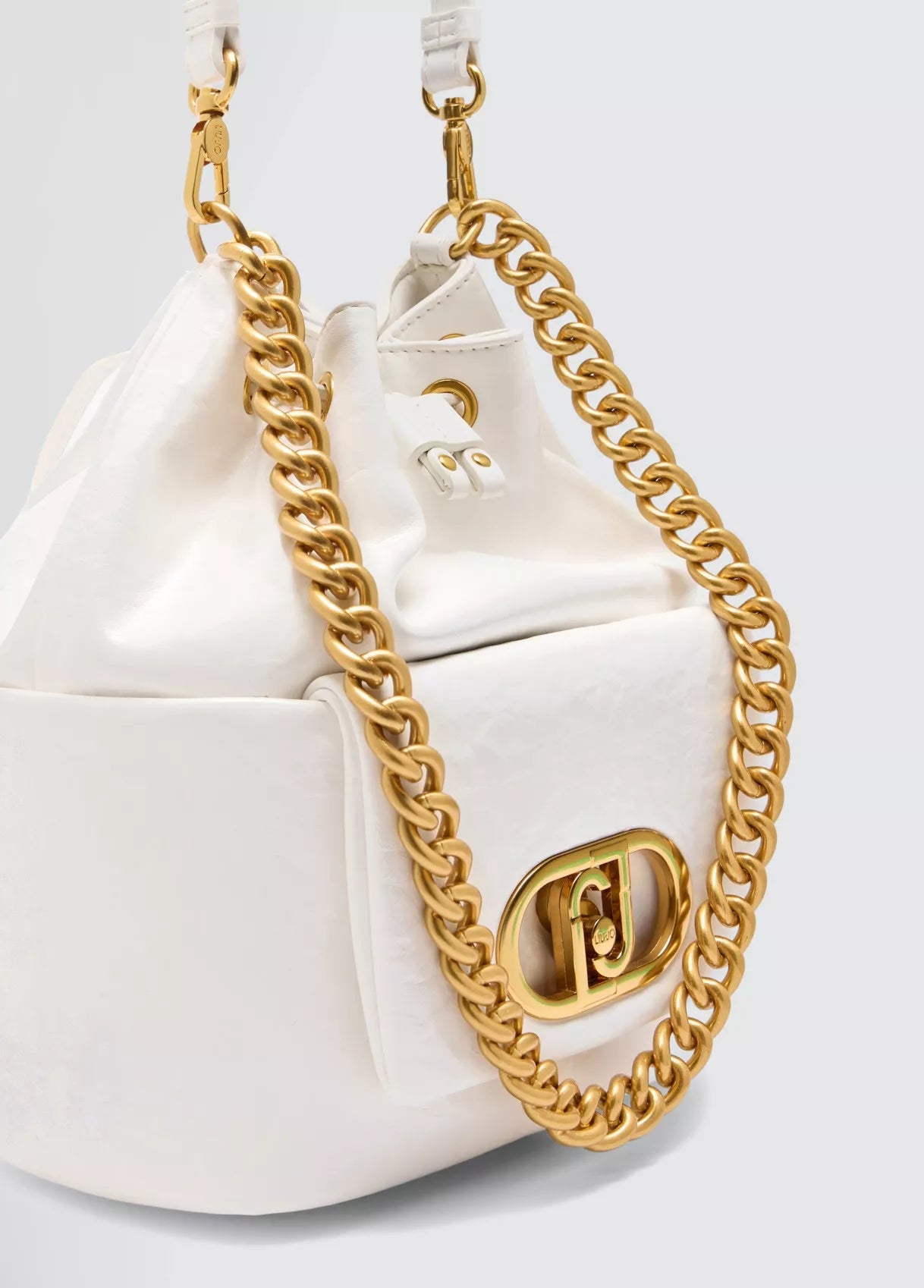 Liu Jo Women’s Black & White Lace-Fastened Shoulder Bag – Modern Spring/Summer Edition